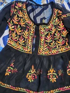 Embroidered Black Kurta