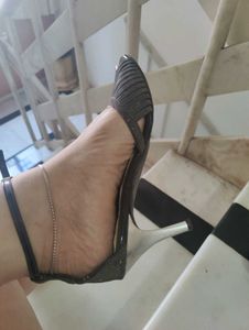Stylish Black Heels with Ankle Strap
