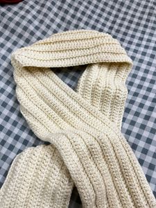 Handmade Knitted Cream Scarf