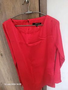 Vibrant Red Long Sleeve Top
