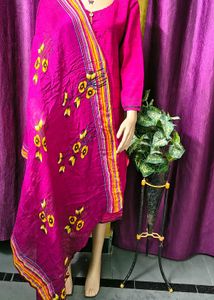 Vibrant Pink Kurta Set with Dupatta