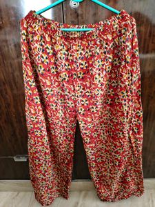 Maroon Kurta Set with Floral Print
