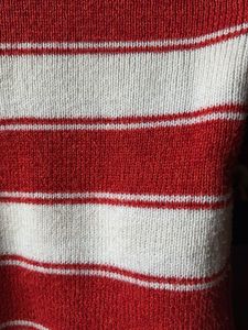 Striped sweater with beautiful scarf