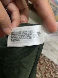 100% Silk Zara olive Button-Down Shirt