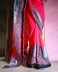 Fancy saree with readymade blouse