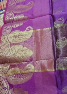 Brand New Elegant Purple Silk Blend Saree