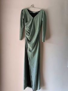Sparkling Silver V-Neck Dress