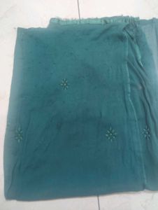 Elegant Green Embroidered Kurta with pant and dupa