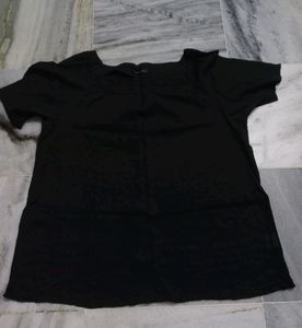 Black Cotton Lucknowi Top