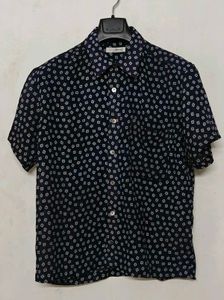 Men's Short Sleeve Printed Transparent Shirt