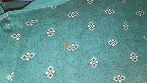 Blue Patterned Button-Down Shirt