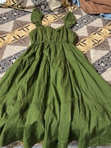 Green Tiered Midi Dress - NeW