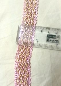 Pink and Gold Braided Trim 5 meters