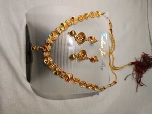 Gold Plated Necklace and Earrings Set