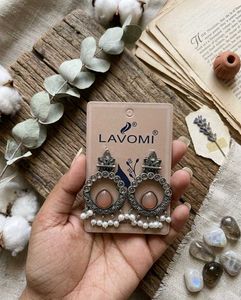 Elegant Oxidized Silver Jhumka Earrings 🖤
