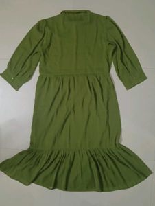 Stylish Olive Green Midi Dress