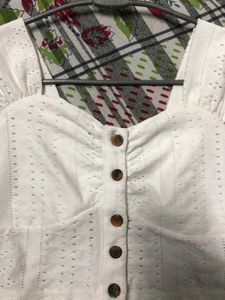 White Eyelet Crop Top