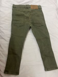Olive Green Slim Fit Denim Jeans