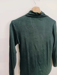 Dark Green Turtleneck Top