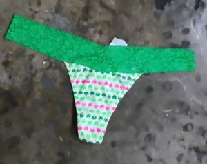 Green Lace Thong Panty sez XxL