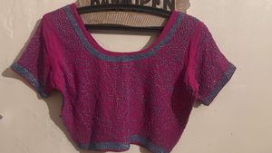 Embellished Vintage Pink Ethnic Blouse
