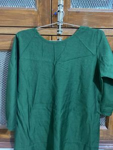 Green kurta set without dupptta