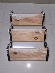 Rustic Wooden Tiered Shelf pick up 3