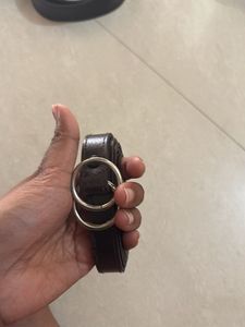 Stylish Dark Brown Leather Belt