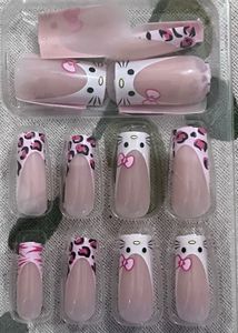 Hello Kitty French Tip Nails