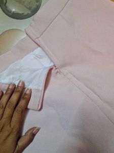Baby pink pleated mini skirt/High waist