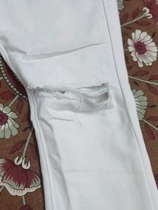 Ripped White Denim Jeans