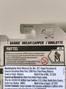Hot Wheels Barbie Dream Camper(On MRP)