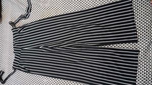 Women's Casual High-Waisted Black and White Vertic