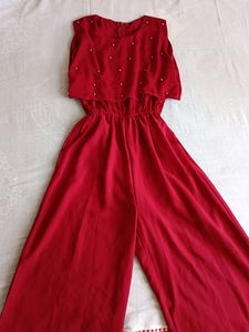 Womens Maroon Jumpsuit