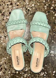 Stylish Mint Green Block Heels