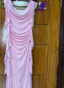Littlebox Elegant Pink Ruffle Detail Dress