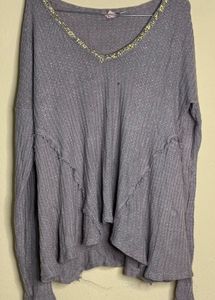 Sparkly Embellished V-Neck Top