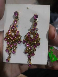pink green blue earrings combo