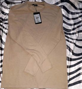 Zudio Men's Beige Textured Long Sleeve Top