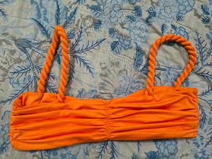 Newme Vibrant Orange Ruched Bikini Set