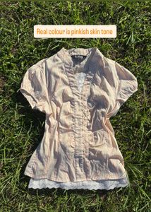 Pinkish striped Button-Up Shirt