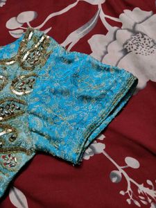 Beautiful Blue Embellished Kurta Set