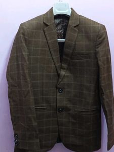Men's Brown Checked Blazer