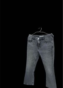 Gray Denim Flare Jeans