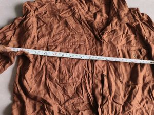 Brown Long Sleeve Button-Up Shirt
