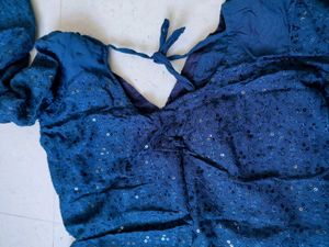 Stunning Blue Sequined Kurta