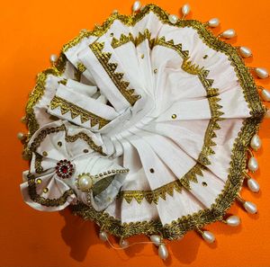 Laddu Gopal Pagdi Set &amp; Fancy Dress Fabric Cotton