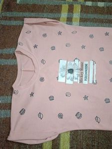 Pink Mickey Mouse Graphic T-Shirt