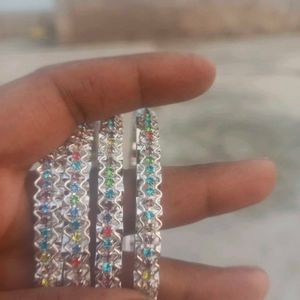 Sparkling Silver Bangles