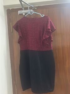latin quarter formal dress maroon colour